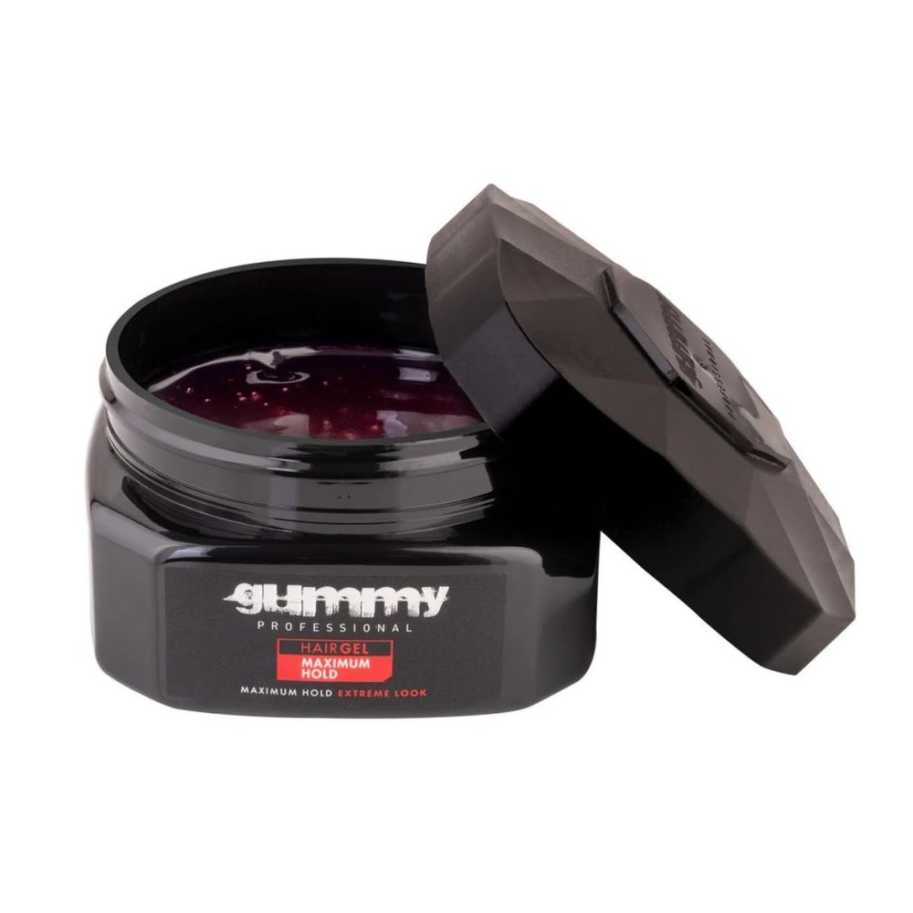 Gummy Professional Hair Gel for Men and Women Strong Hold Styling Gel for Slick Back, Curls, Braids, Twists & Edge Control Clear Gel for Shine, Conditioning, and Neat, Lasting Hairstyles 220 ml