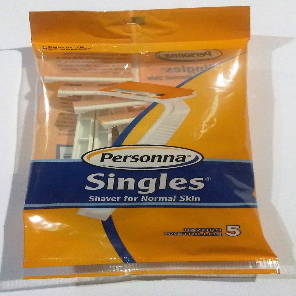 5 Pack Single Blade Disposable Razors for Normal Skin