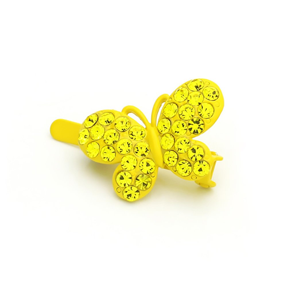 Hair Barrettes for Women Faux Rhinestone Butterfly Magnetic Hair Barrette Decorative, 1pc, Yellow