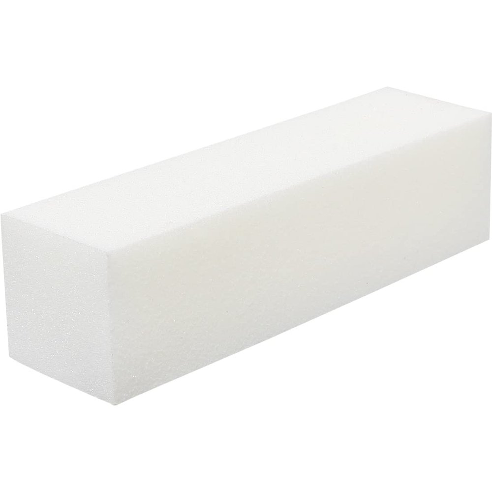 ForPro Professional Collection Buffing Block, Super White, 180/240 Grit, Four-Sided Manicure and Pedicure Nail Buffer, 3.75 L x 1 W x 1 H, 500-Count