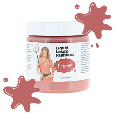 Burgundy 4 Oz - Liquid Latex Body Paint, Ammonia Free No Odor, Easy On and Off, Cosplay Makeup, Creates Professional Monster, Zombie Arts