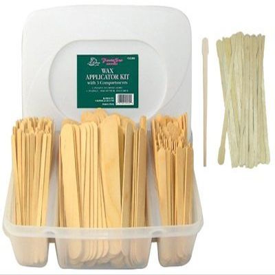 Fantasea Wax Applicator Kit, 350 Piece, With Free 24 Eyebrow Wood Applicators