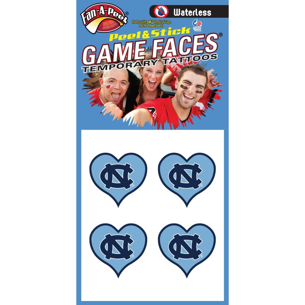 Fan-A-Peel North Carolina Waterless Temporary Tattoos - Hypoallergenic Peel and Stick Waterproof Temporary Tattoos