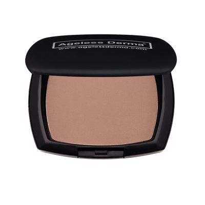 Ageless Derma Pressed Mineral Makeup Foundation Cocoa with Vitamin A, E and Green Tea. This Mineral Cosmetic Made in USA with No Paraben