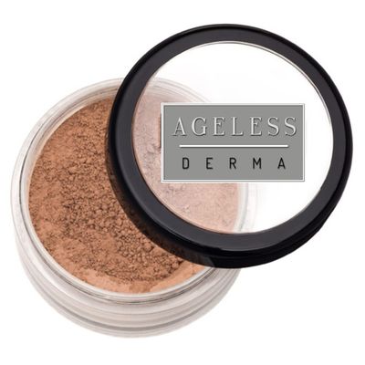 Ageless Derma Mineral Face Powder Foundation Makeup. Natural Full Coverage Loose Foundation with Vitamin and Green Tea. Made in USA