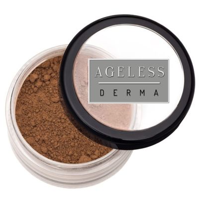 Ageless Derma Mineral Face Powder Makeup. Natural Full Coverage Loose Foundation with Vitamin and Green Tea. Made in USA