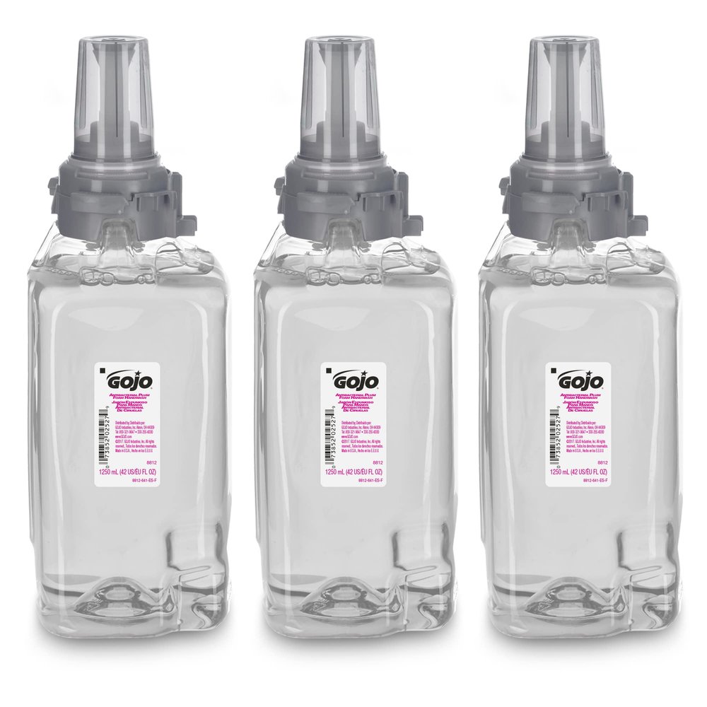 GOJO ADX-12 Antibacterial Foam Soap Refill, Plum, 3ct x 1250 mL - 8812-03
