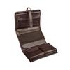 Maxwell Scott - Mens Luxury Leather Folding Hanging Toiletry Bag with Buckle Fastening and Hook - The Pratello Dark Brown view 3