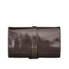 Maxwell Scott - Mens Luxury Leather Folding Hanging Toiletry Bag with Buckle Fastening and Hook - The Pratello Dark Brown view 4