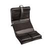 Maxwell Scott - Mens Luxury Leather Folding Hanging Toiletry Bag with Buckle Fastening and Hook - The Pratello Black view 1