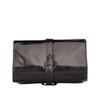 Maxwell Scott - Mens Luxury Leather Folding Hanging Toiletry Bag with Buckle Fastening and Hook - The Pratello Black view 4