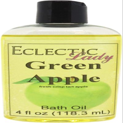 Green Apple Bath Oil, Scented Body Oil, Relaxing Bathing Oil, 4 oz