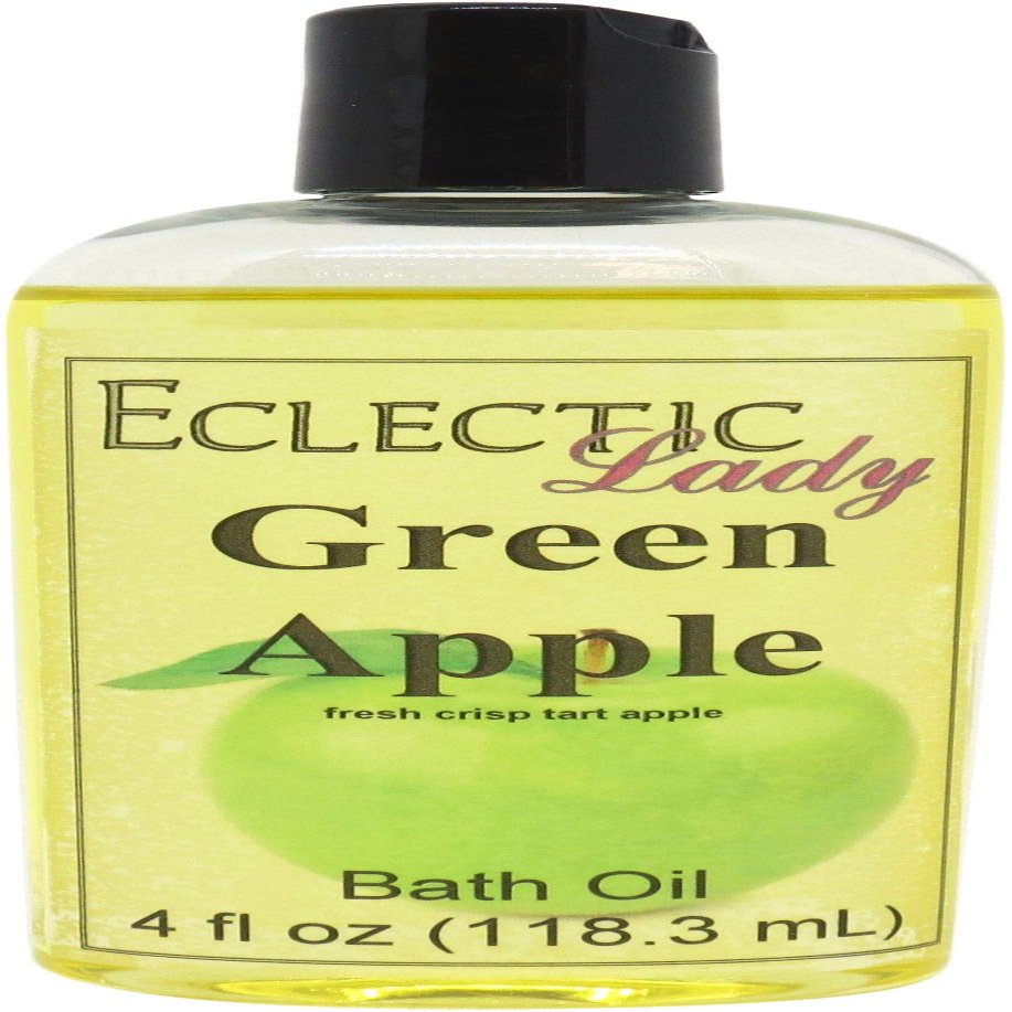 Green Apple Bath Oil, Scented Body Oil, Relaxing Bathing Oil, 4 oz