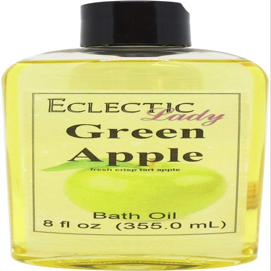 Green Apple Bath Oil, Scented Body Oil, Relaxing, 8 oz