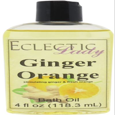 Ginger Orange Bath Oil, Scented Body Oil, Relaxing Bathing Oil, 4 oz