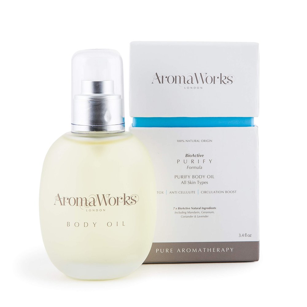 Aromaworks Purify Body Oil | Includes Scents of Mandarin & Geranium | Creates a Relaxing Ambience | Suitable for All Skin Types | Handmade in the United Kingdom | 100 ml