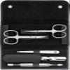 ZWILLING Beauty Classic INOX 6-pc Manicure and Pedicure Set with Black Leather Case, Nail Care Made of Genuine Leather with Push Button view 1