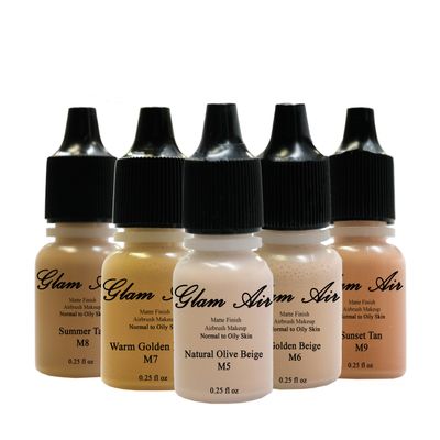 Glam Air Brush Foundation Makeup"long Lasting" Flawless, Beautiful, Natural Looking Skin with Glam Air (ALL SPICE M12)