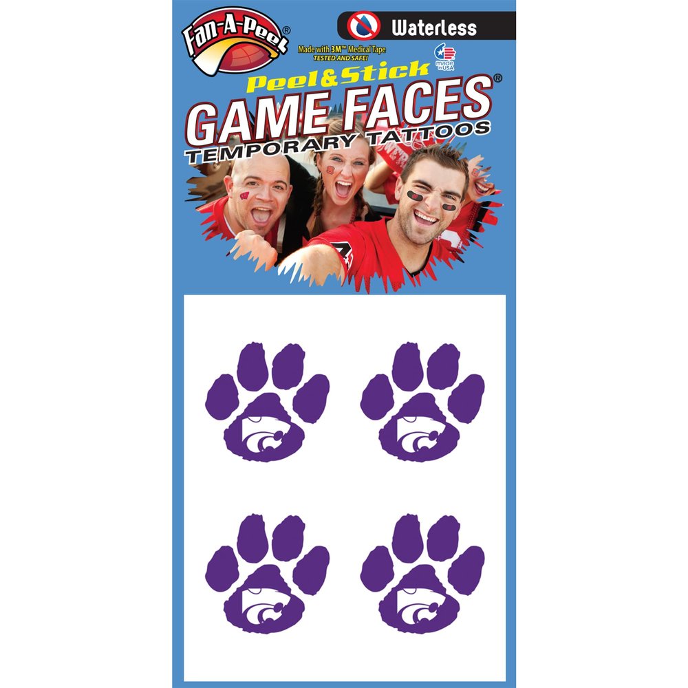 NCAA Kansas State Wildcats 4-Pack Temporary Tattoos -