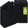 Utopia Towels Cotton Bleach Proof Salon Towel 16 by 27 inches, Bleach Safe Gym 100% Cotton Hand Towel, 24 Pack, Black view 1