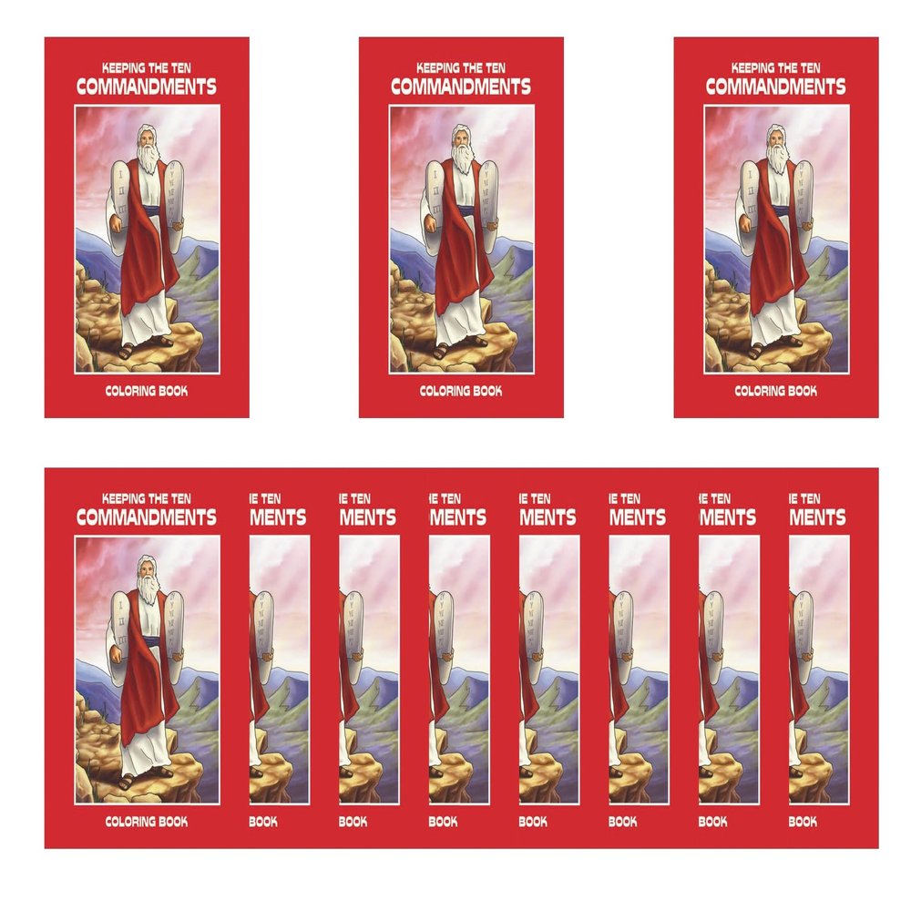 CBC Group Catholic Coloring Books for Kids, Pack of 12, Ten Commandments