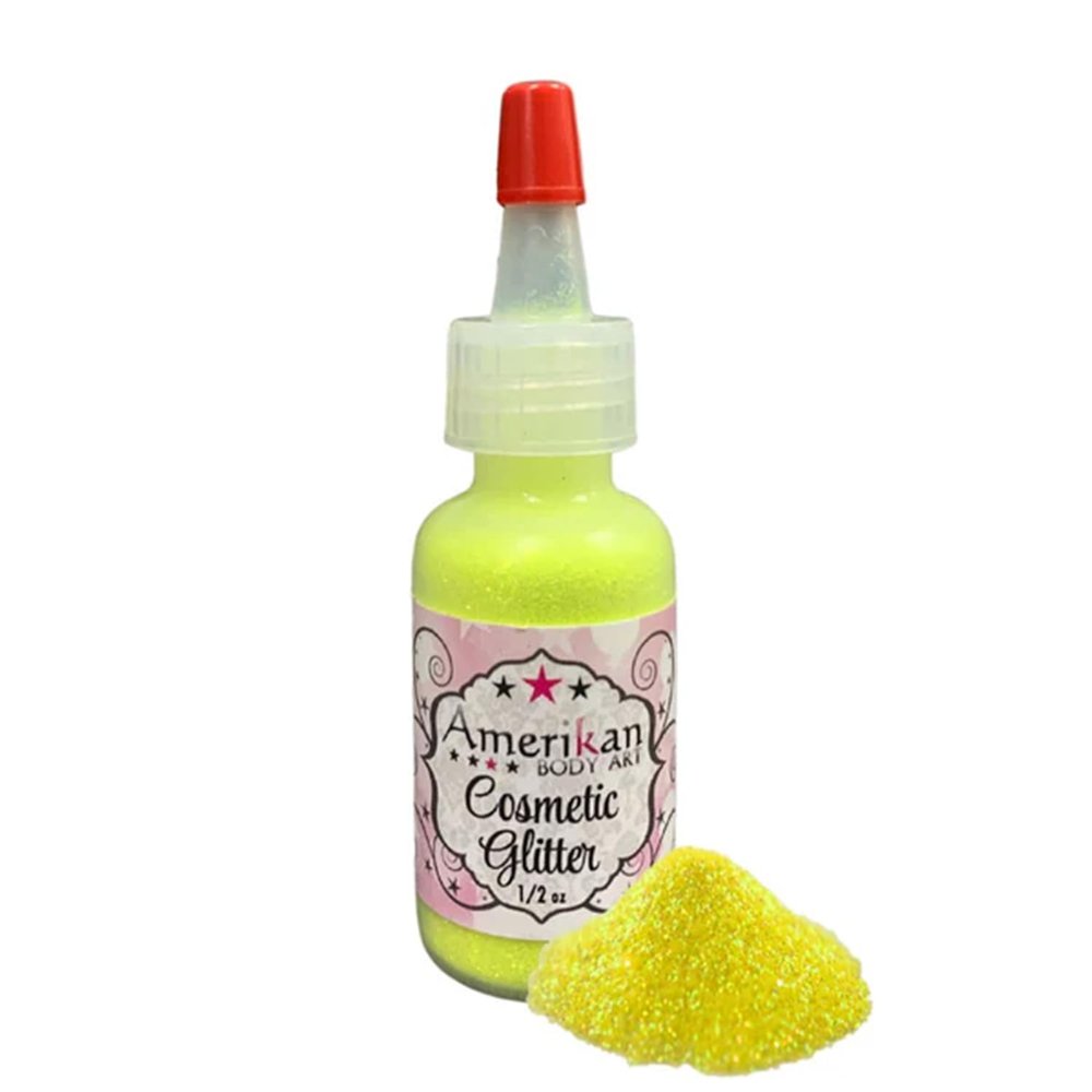 Amerikan Body Art Sheer Body Glitter - Holographic Lemon Zest (0.5 oz)