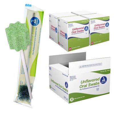 Dynarex 1218 Oral Swabstick, Unflavored, Pack of 1000