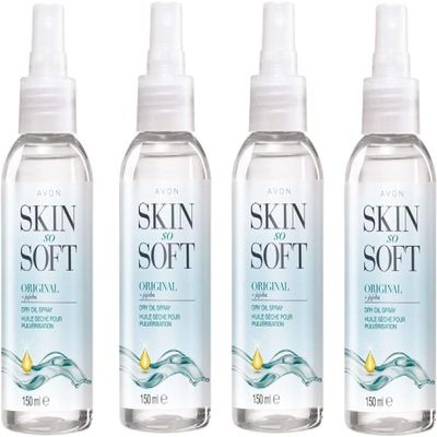 AVON SKIN SO SOFT Original Dry Oil Spray 4 x 150ml.