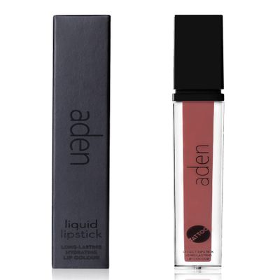 ADEN Tattoo Matte Lipstick - 7ML - Highly Pigmented - Provides Non-Shinny, Non Smudging and Velvety Finish  Water Proof Made in Italy (02 Sweet Biscuit)