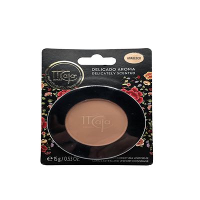 Maja Pressed Compact, Creme Powder for Flawless Uniform Coverage, Skin Matte, Without Shine, Long Lasting Effect, Pressed Powder with Mirror, Arabesco Color, 0.53 Oz
