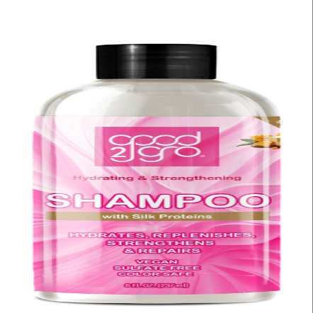 Gold Banner Beauty Products GOOD2GRO Hydrating & Strengthening Shampoo with Silk Proteins - 8oz | Gently Cleanses, Restores, Strengthens & Adds Shine | Vegan & Cruelty-Free