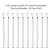BodyJ4You 10PC Curved Piercing Needles Surgical Steel 20G Ear Nose Tragus Nipple Eyebrow Labret view 4