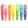100 Pcs Mix rainbow Colors Gingham Hair Clip Covers accessories Size 55 Mm view 1