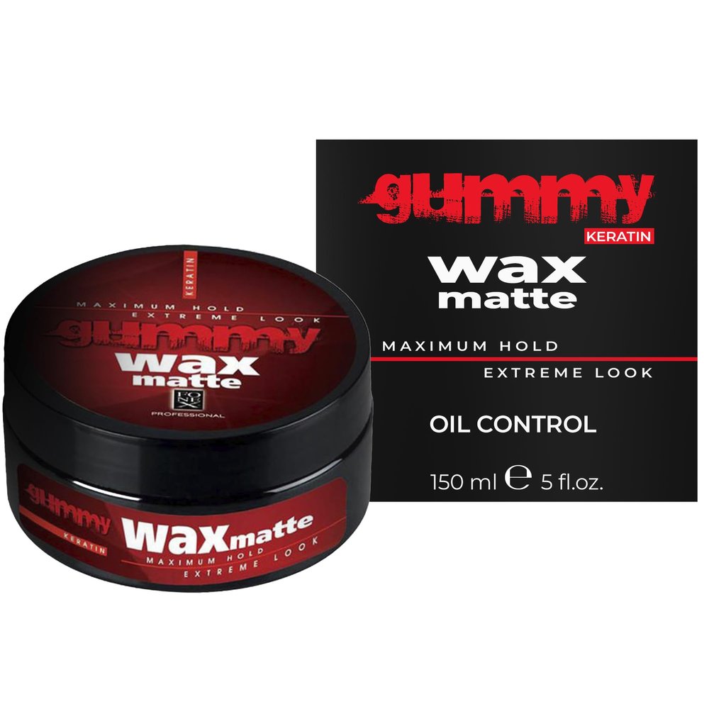 Gummy Professional Hair Wax with Keratin for Men  Matte Finish High Hold Mens Wax  Texturizing Paste Flexing Molding Cream for Natural Styling  Barber-Grade Styling Product  150 ml / 5.07 fl oz