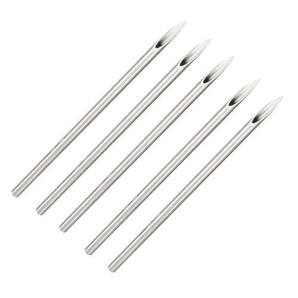 BodyJewelryOnline 5PCS Body Piercing Needles 20g Surgical Steel Sterile Disposable Ear Nose Septum Tragus Navel Nipple Lip Belly Button Piercing Needles Hypoallergenic Piercing Supplies