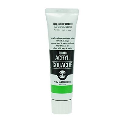 Turner Color AG040042 Acrylic Gouache Permanent Green Light 1.4 fl oz (40 ml) (No. 9)
