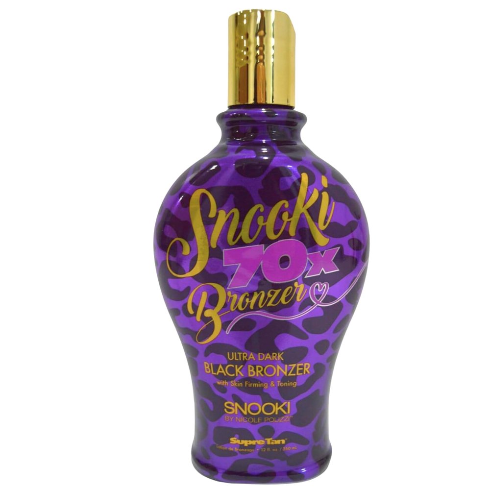 Supre Snooki Ultra Dark 70X Black Bronzer Tanning Lotion 12 ounces, Black Walnut, Henna and DHA with Aloe Vera. Paraben and Gluten Free