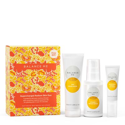 Balance Me Supercharged Radiant Skin Duo, Skincare Set with AHA Glow Mask, Vitamin C Repair Serum & Free Vitamin C Eye Serum, Anti-Aging, Brightening & Hydrating, 3 Piece Gift Set