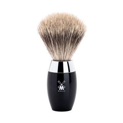 MHLE KOSMO Black Fine Badger Shaving Brush