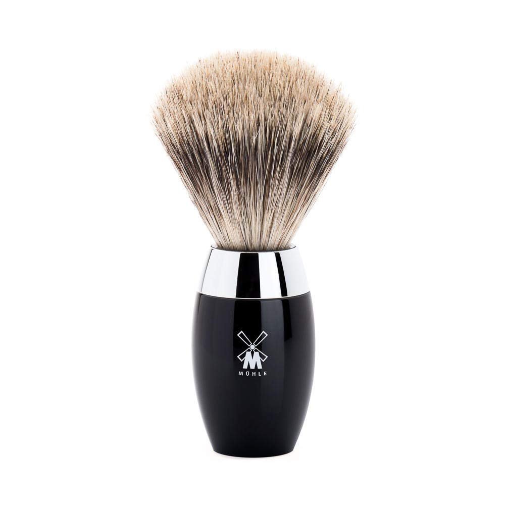 MHLE KOSMO Black Fine Badger Shaving Brush