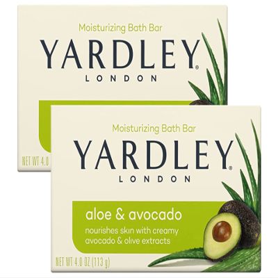 Yardley London Moisturizing Bar Fresh Aloe With Avocado Essence 4.0 oz (Pack of 2)