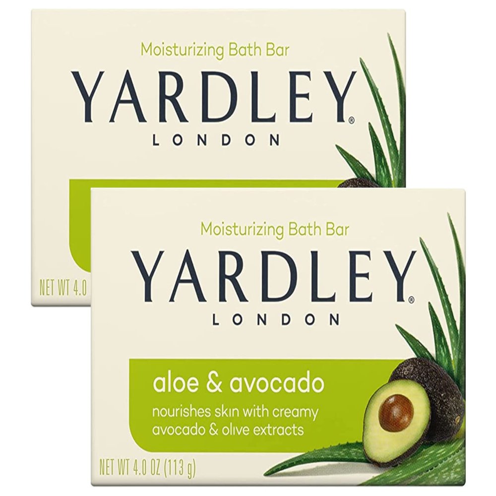 Yardley London Moisturizing Bar Fresh Aloe With Avocado Essence 4.0 oz (Pack of 2)