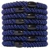 Blue Hair Ties for Thick Hair, Grab & Go Ponytail Holders, 8 Pack, Navy, Thick No-Crease Bands with Strong Hold, Damage-Free Design, Timeless Sleek Finish | L. Erickson view 1