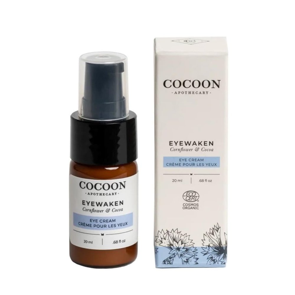 COCOON APOTHECARY Eyewaken Eye Cream 0.68 fl oz | Eye Cream For anti-aging, dark circles, puffiness and bags | Smooth Fine Lines, Firm + Protect, Cornflower,Cocoa,Argan Oil, Grapeseed Oil, Almond Oil