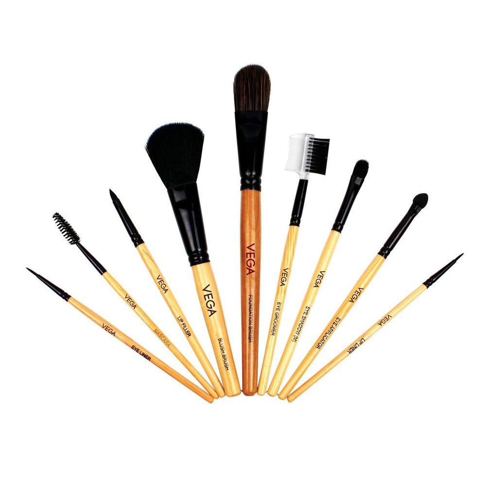 Set of 9 Vega Make-Up-Brushes EVS-09