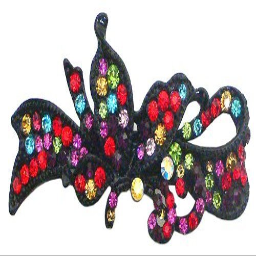 Butterfly Barrette with Black Trim U86750-0082multi