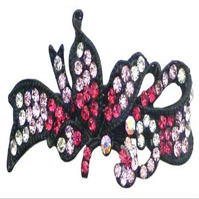 Butterfly Barrette with Black Trim U86750-0082pink