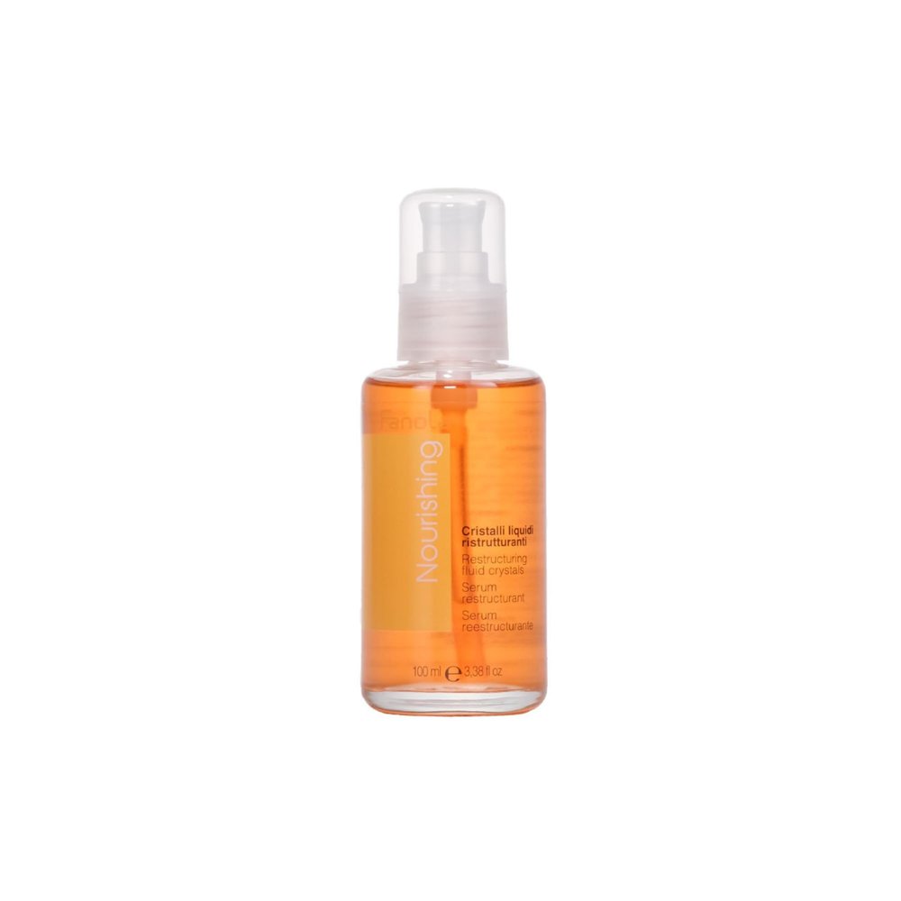 Fanola Restructuring Anti Frizz Hair Serum - Liquid Crystals Hair Care Enriched with Aloe Vera & Linseed Oil for Split End Repair - Strengthens & Detangles Curly, Frizzy & Permed Strands (3.38 Fl oz)