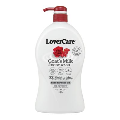 Lover's Care Goat's Milk Moisturizing Body Wash Shower Cream Rose Hip Seed Oil 40.7 Fl.Oz - Single