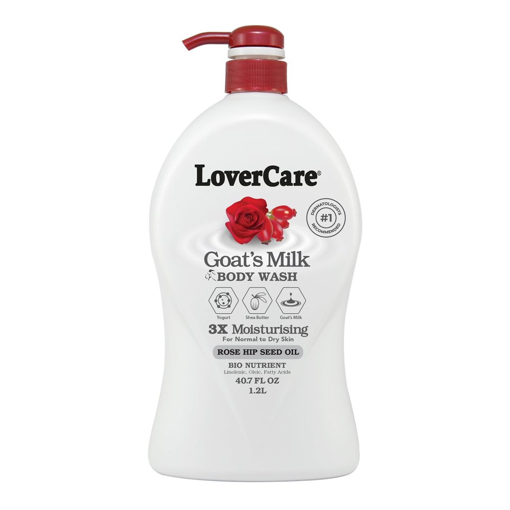 Lover's Care Goat's Milk Moisturizing Body Wash Shower Cream Rose Hip Seed Oil 40.7 Fl.Oz - Single